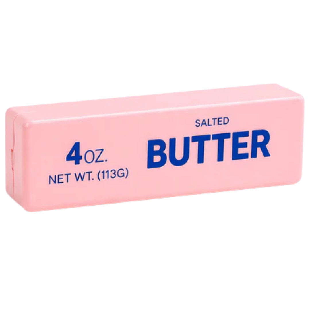 DumplingSquishys pink butter slow rise squishy placed on a pastel shelf as a cute gift check
