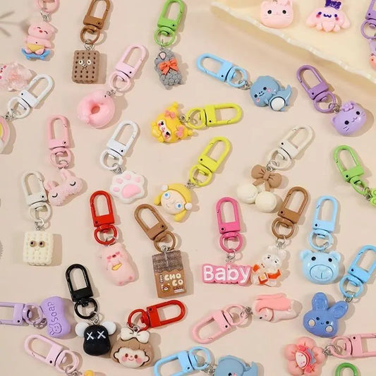 DumplingSquishys Cartoon Cute Resin Blind Bag Keychain 3D Stereo Metal Clasp Bag Charm Mystery Bag – main product view