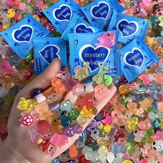 DumplingSquishys Fairy Garden Favorites: Glow-in-the-Dark Mini Resin Animals (Cute Mystery Bag for DIY & – main product view
