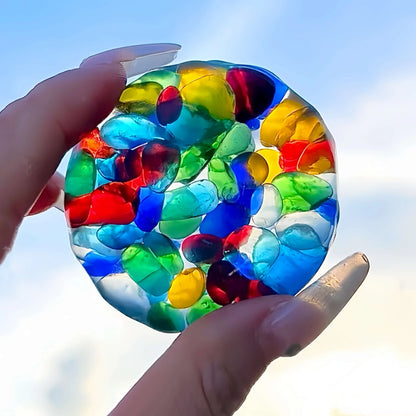 DumplingSquishys Gem Ball Squishy – Rainbow Bead Stress Relief Toy – Colored Pearl Balls