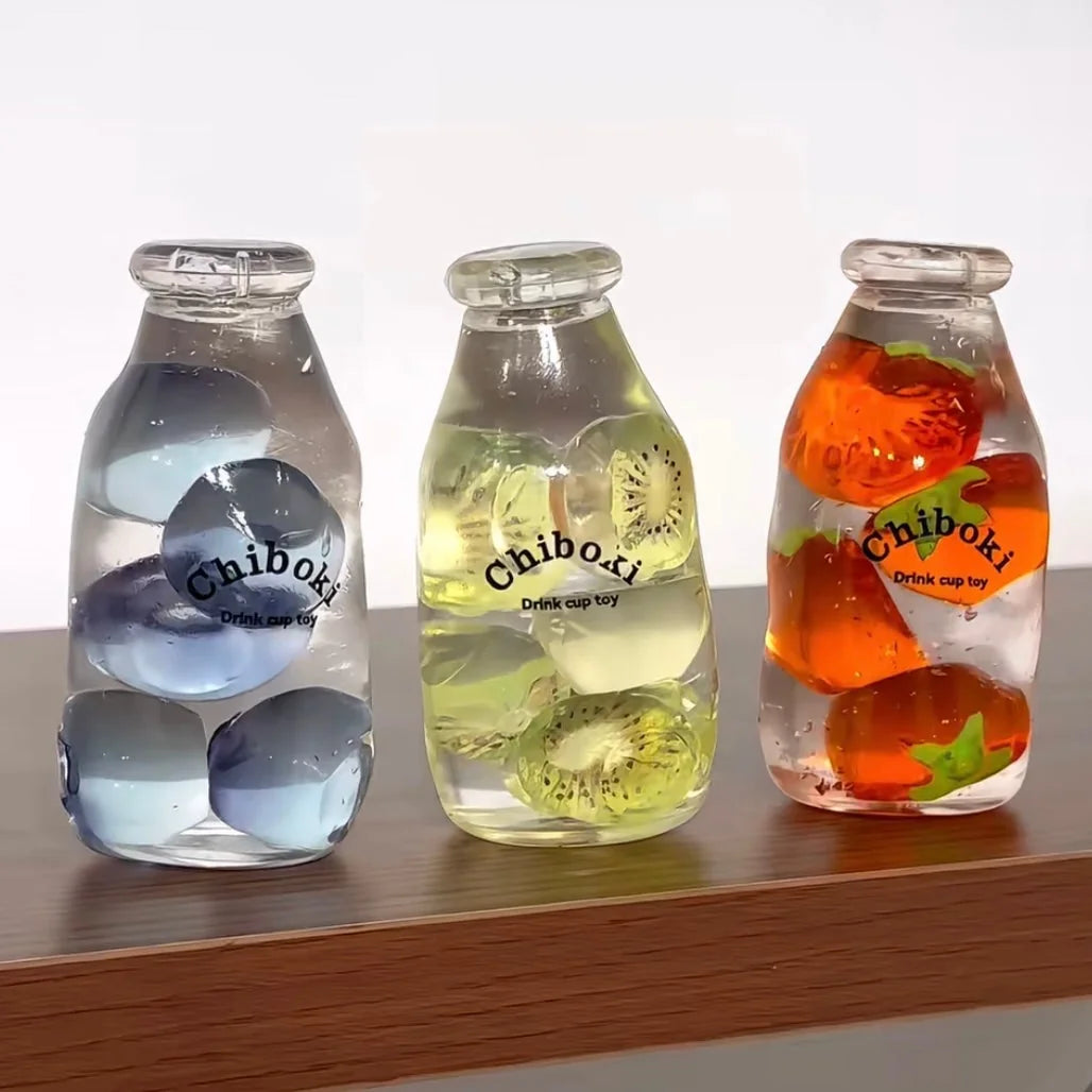 DumplingSquishys Bottle Pop Squishy – Mini Juice Bottle Stress Relief Toy – main product view