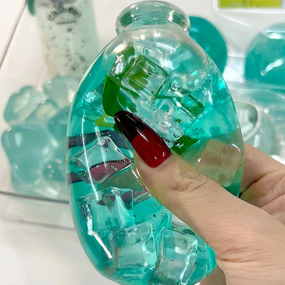 DumplingSquishys clear bottle squishy – Minty Ice Tea Bottle