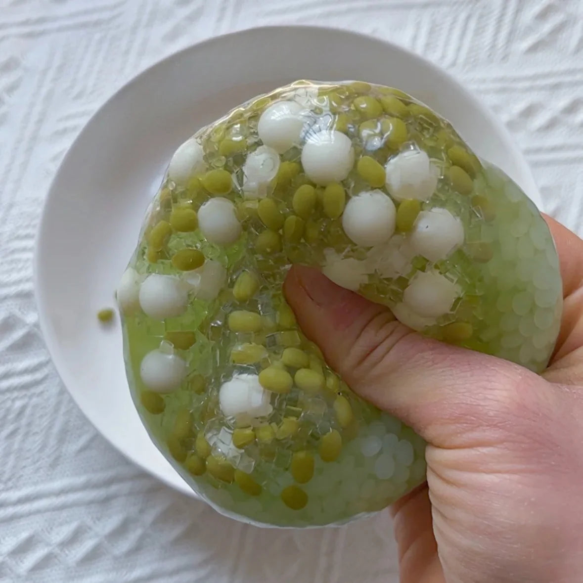 DumplingSquishys Green Bean Pod Squishy Stress Ball – alternate product view