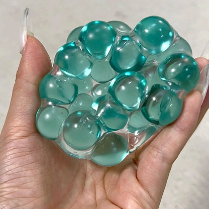 DumplingSquishys Gem Ball Squishy – Rainbow Bead Stress Relief Toy – Mint Pearl Ball