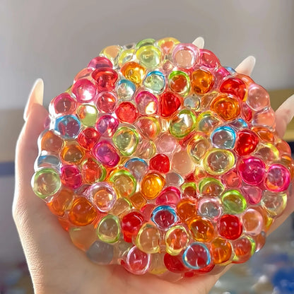DumplingSquishys Gem Ball Squishy – Jumbo Grape Bead Stress Relief Toy – Vacuum made Hand crafted Colorful Pearl