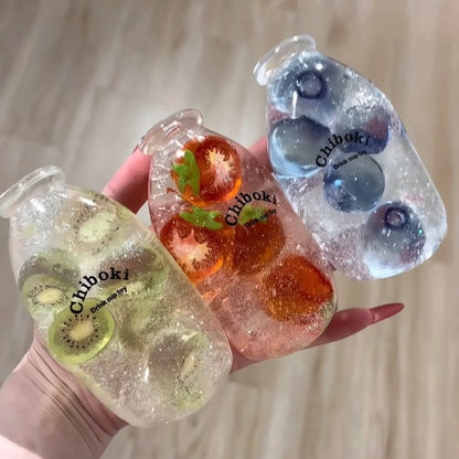 DumplingSquishys Bottle Pop Squishy – Mini Juice Bottle Stress Relief Toy – alternate product view