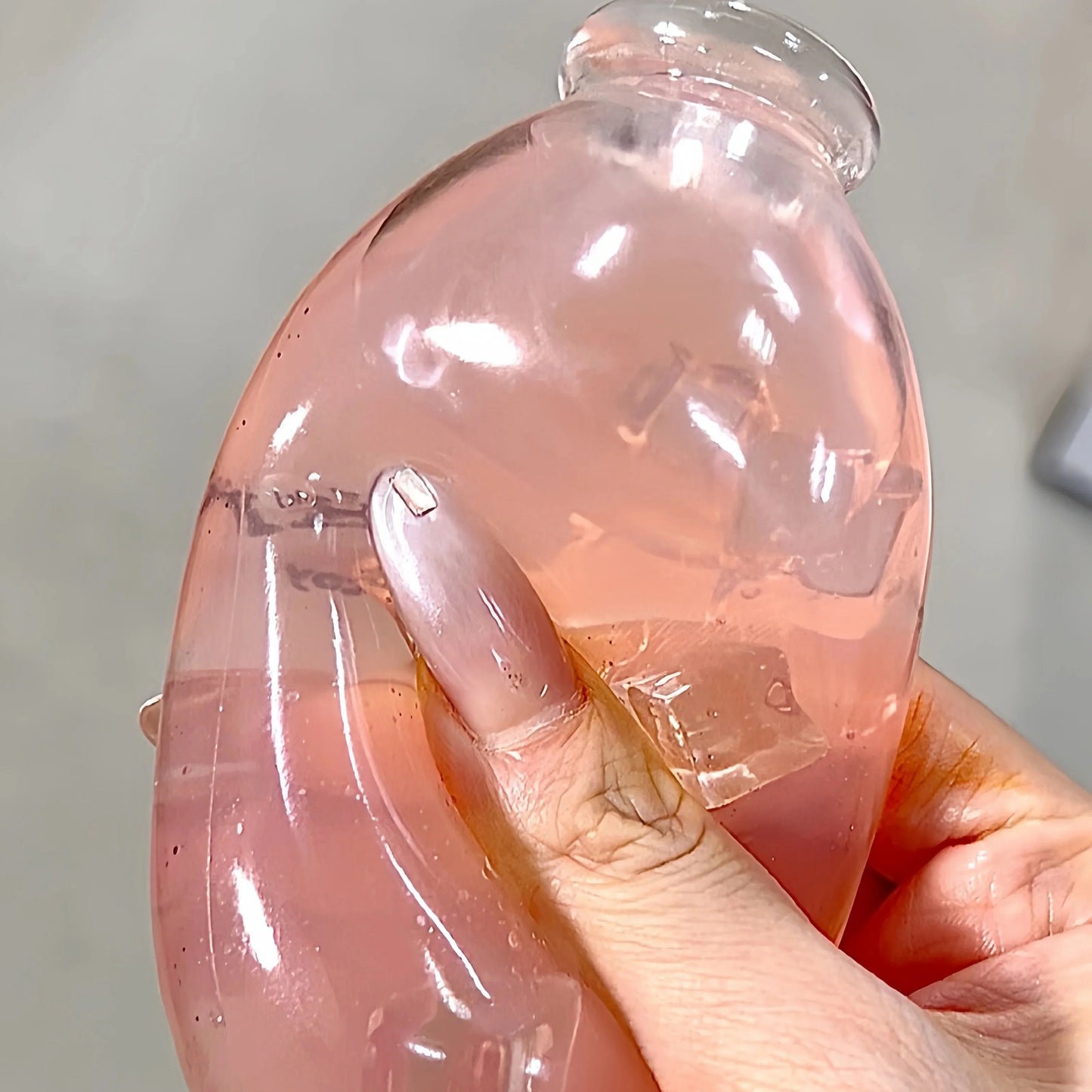 DumplingSquishys Bottle Pop Squishy – Jumbo Juice Bottle Stress Relief Toy – Peach Iced Tea Bottle
