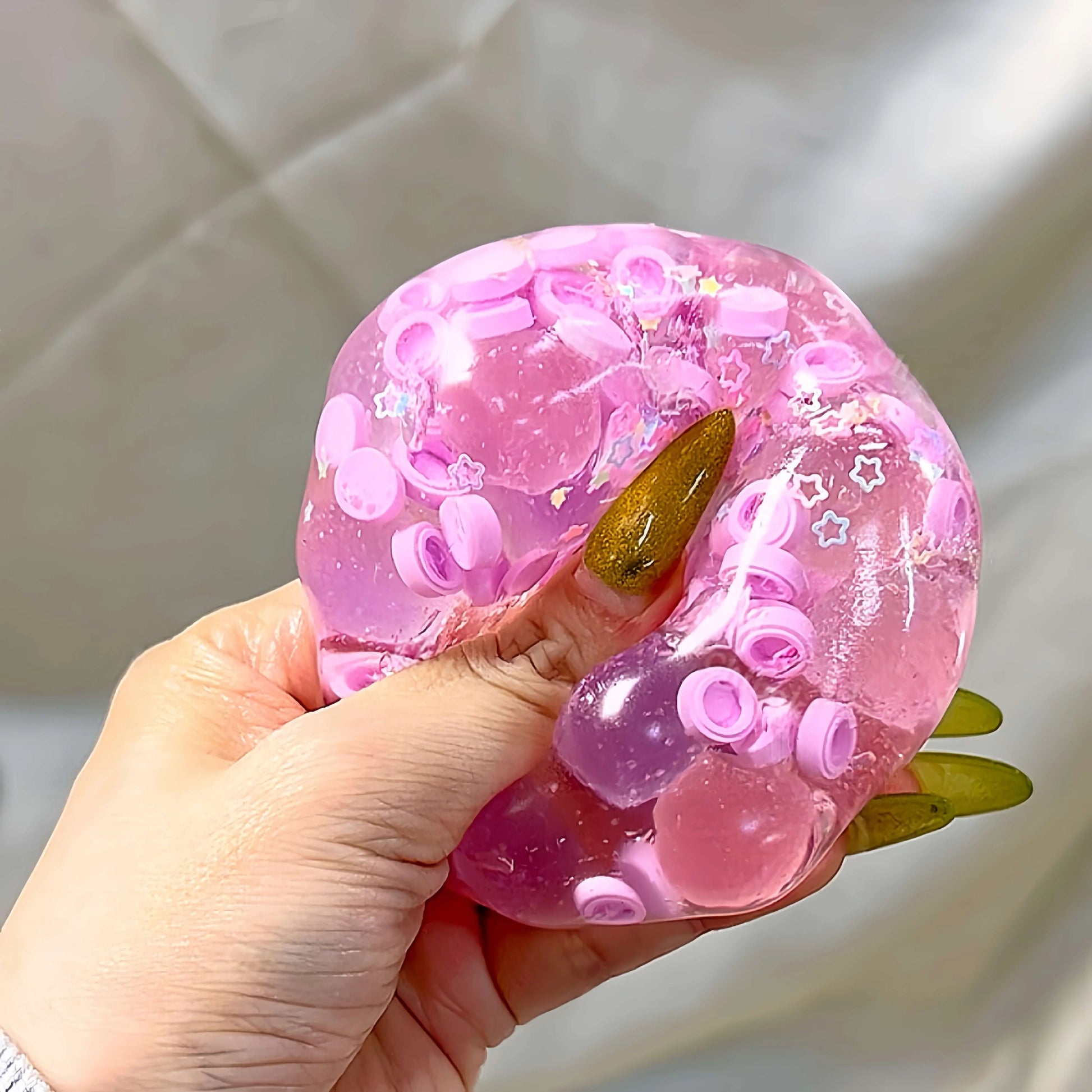 DumplingSquishys Fruit Pop Squishy – Jelly Fruit Stress Relief Toy – Dreamland Building Block Hard Candy