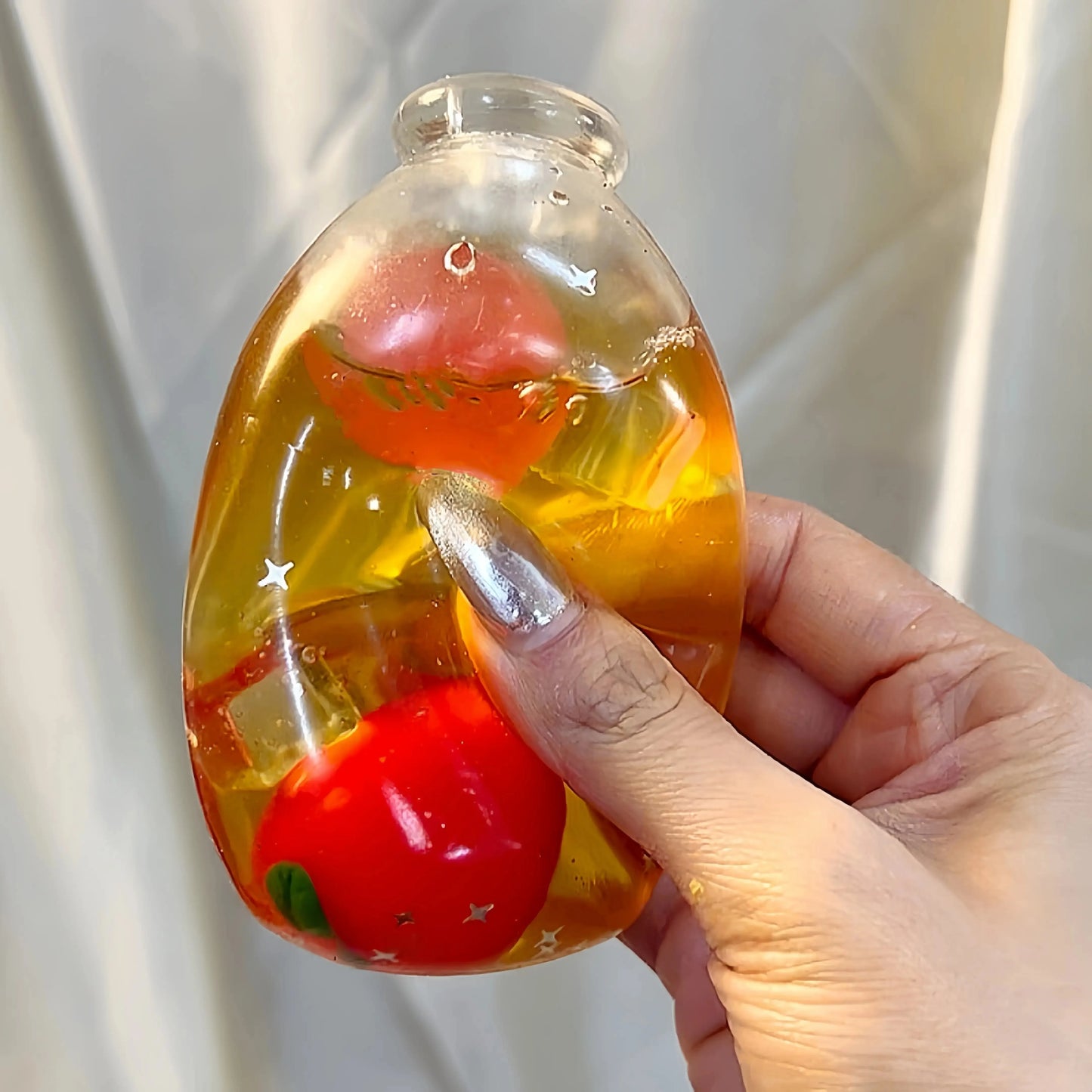 DumplingSquishys Bottle Pop Squishy – Jumbo Juice Bottle Stress Relief Toy – Apple Juice Bottle