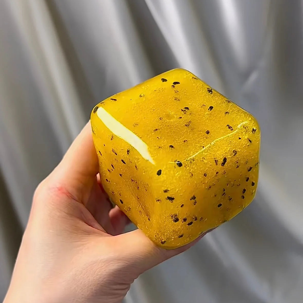 DumplingSquishys Handmade Crisp Satisfying Sound Square Stress Ball – alternate angle