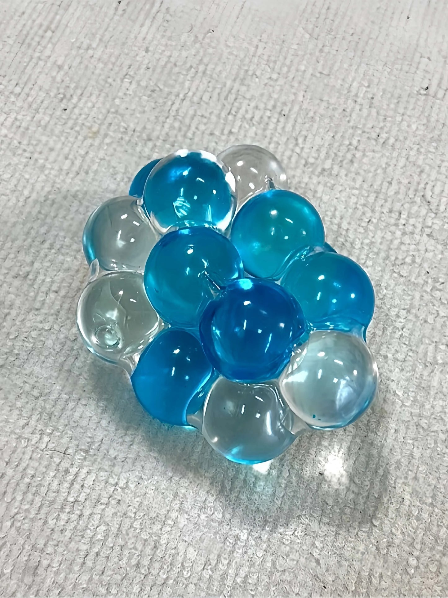 DumplingSquishys Gem Ball Squishy – Jumbo Grape Bead Stress Relief Toy – Ice Blue Crystal Vacuum Giant Handcrafted