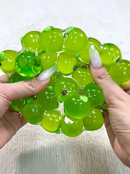 DumplingSquishys Gem Ball Squishy – Jumbo Grape Bead Stress Relief Toy – Green Apple Hard Candy Vacuum Jumbo Crafted