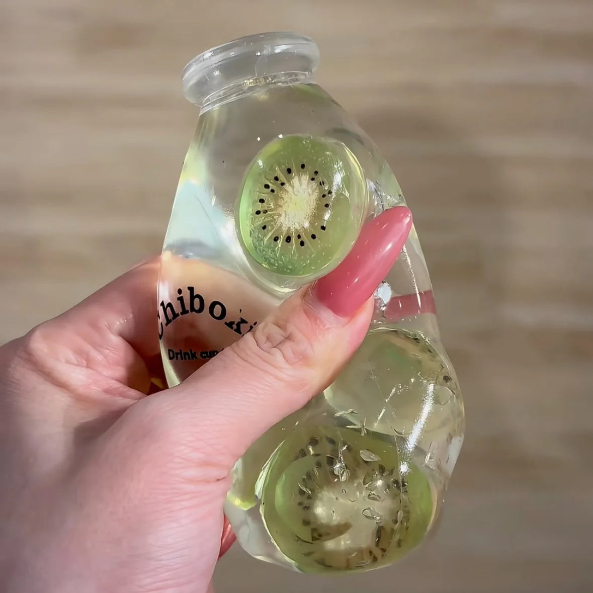 DumplingSquishys Bottle Pop Squishy – Mini Juice Bottle Stress Relief Toy – product detail view 8