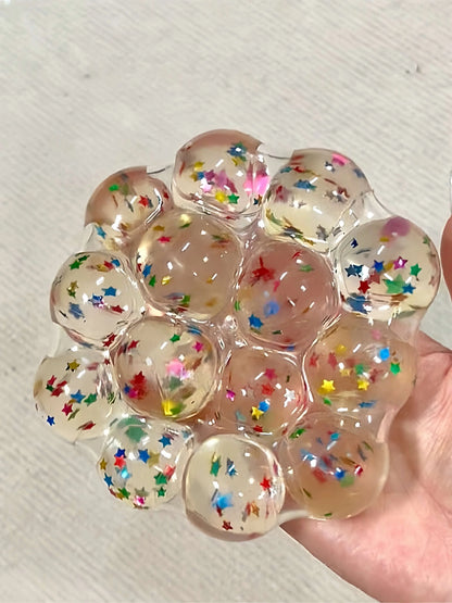 DumplingSquishys Gem Ball Squishy – Jumbo Grape Bead Stress Relief Toy – Whimsical Star Vacuum Gigantic Handcrafted