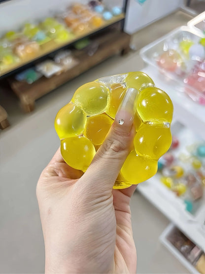 DumplingSquishys Gem Ball Squishy – Rainbow Bead Stress Relief Toy – Luminous Lemon Balls