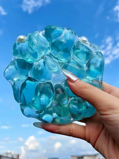 DumplingSquishys Gem Ball Squishy – Jumbo Grape Bead Stress Relief Toy – Jade Pearl Vacuum Colossal Masterpiece