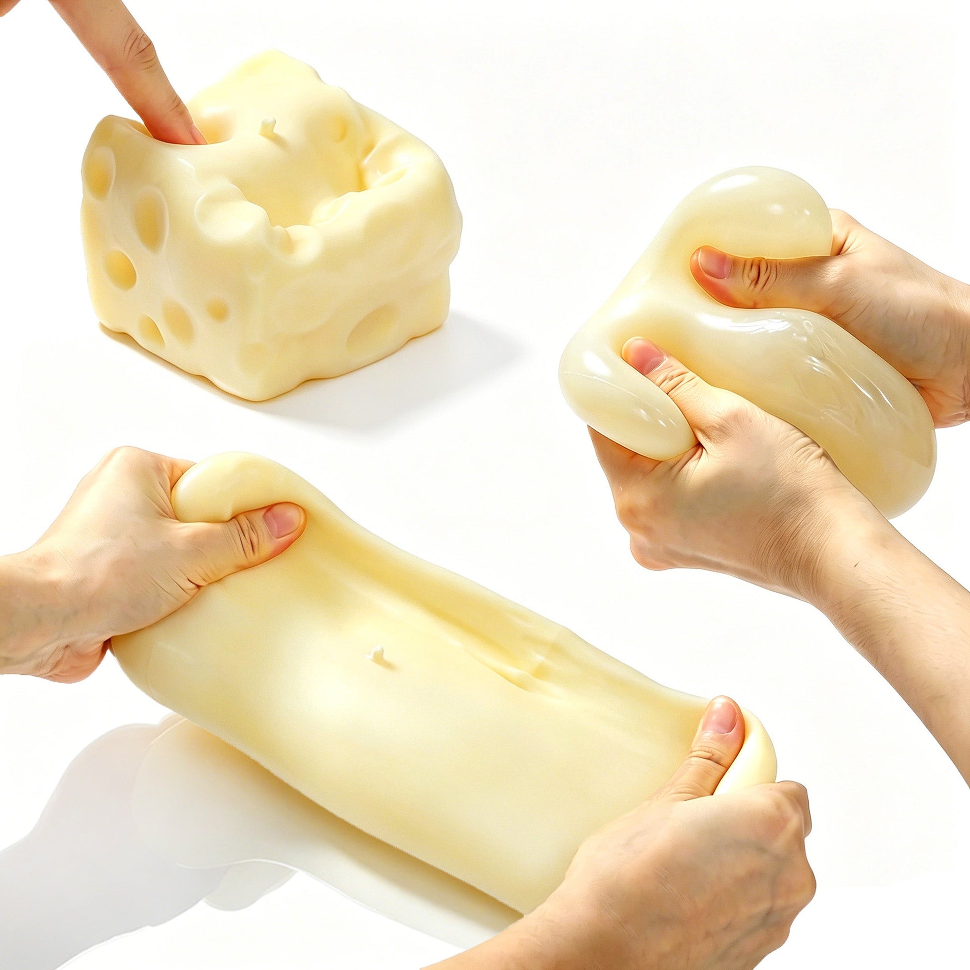 FUFUSQUISHY Jumbo Cheese Squishy Fidget Toy Stress Ball
