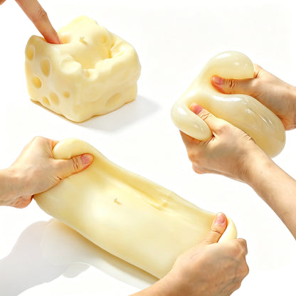 FUFUSQUISHY Jumbo Cheese Squishy Fidget Toy Stress Ball