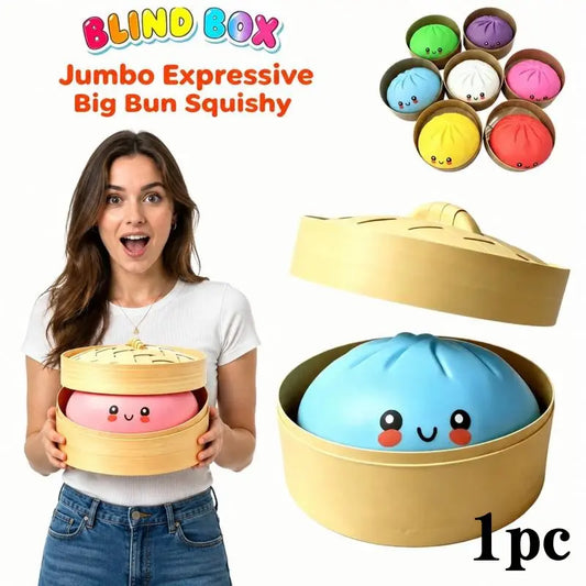 Expressive Dumpling Squishy (10.6-Inch) Blind Box, Bao Bun Squishy, MySecret Bun Fidget…
