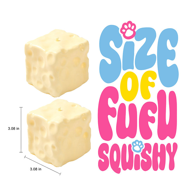 FUFUSQUISHY Jumbo Cheese Squishy Fidget Toy Stress Ball