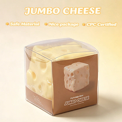 FUFUSQUISHY Jumbo Cheese Squishy Fidget Toy Stress Ball