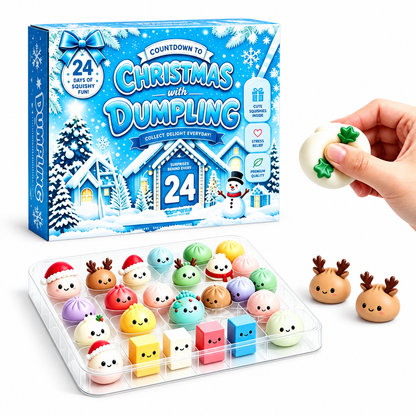 Christmas Squishy Advent Calendar - 24 Surprise Toys
