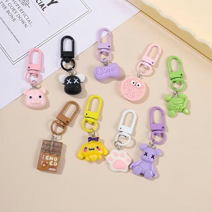 Cartoon Cute Resin Blind Bag Keychain 3D Stereo Metal Clasp Bag Charm Mystery Bag