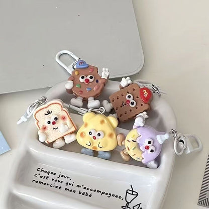 Cartoon Cute Resin Blind Bag Keychain 3D Stereo Metal Clasp Bag Charm Mystery Bag