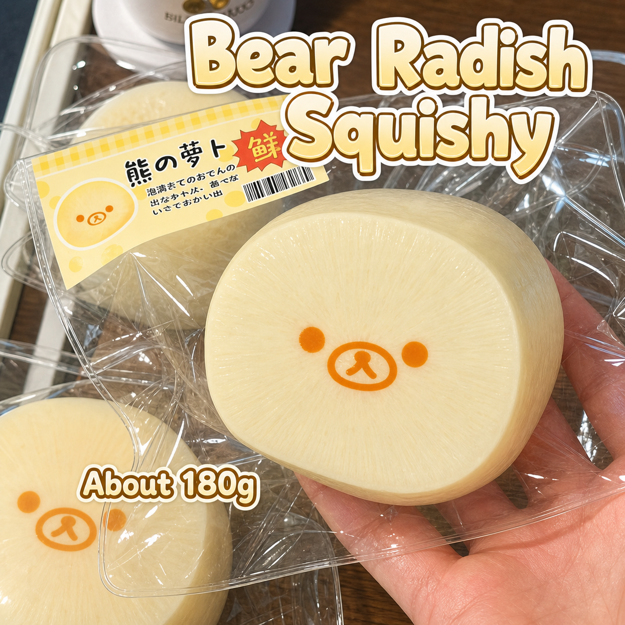 Bear Radish Squishy Toy - Frozen Butter Feel, Soft Stress Relief Toy