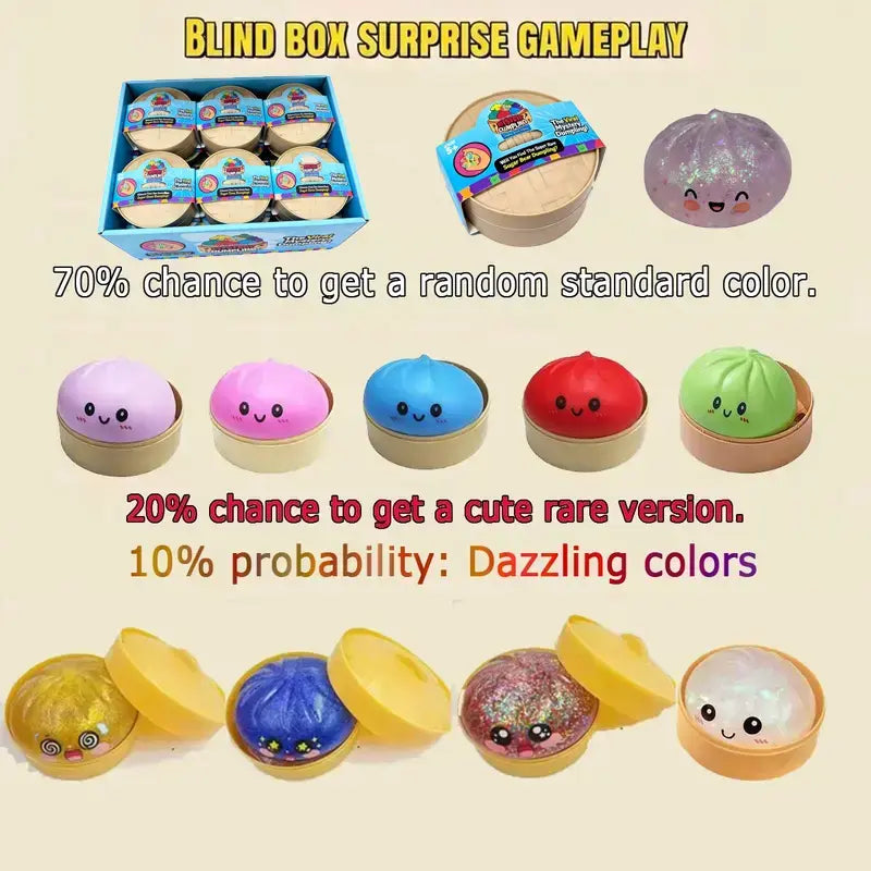 Glitter Series Expressive Big Dumpling Squishy - Blind Box