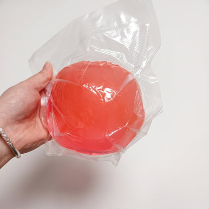 DumplingSquishys coral red coconut oil soap base squishy
