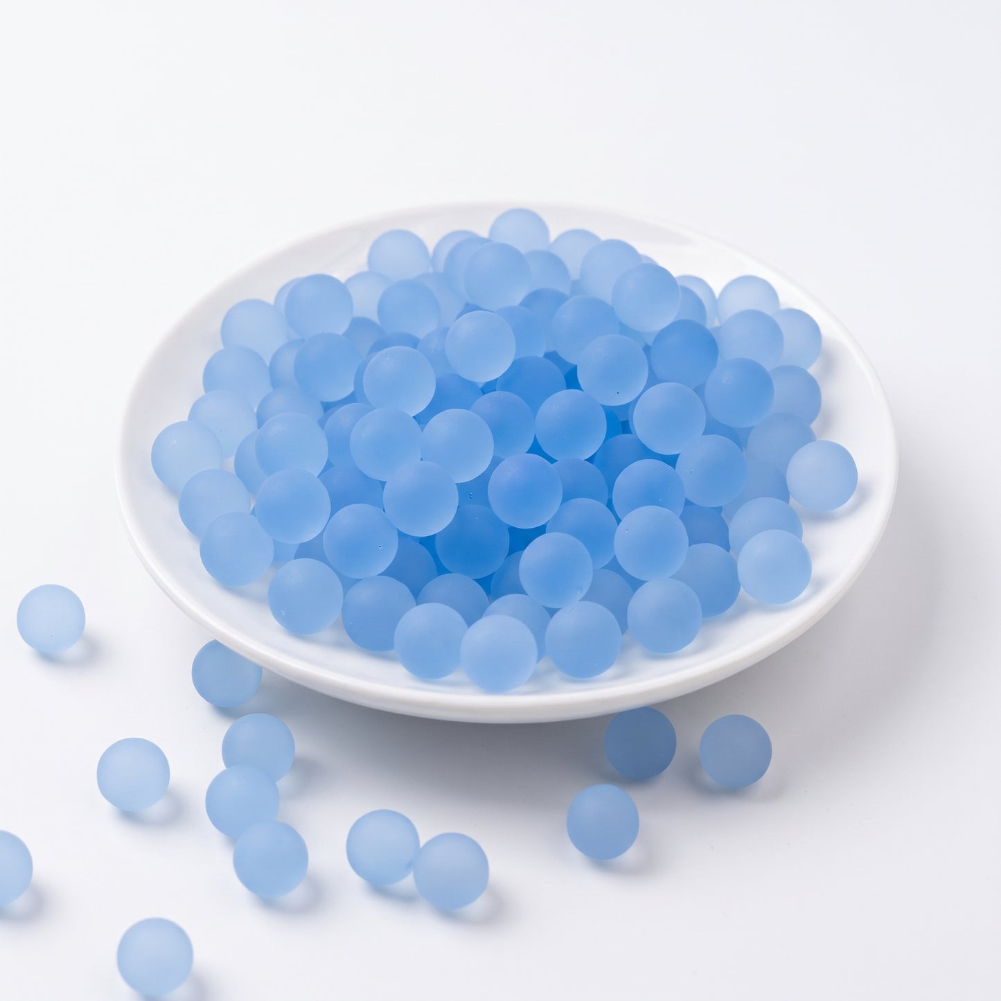 DumplingSquishys blue frosted jelly ball fidget toy