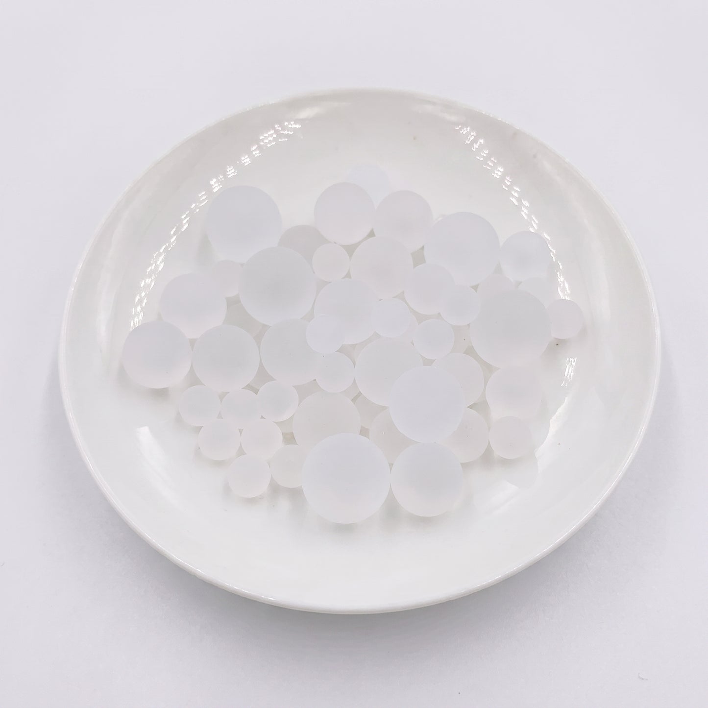 DumplingSquishys white frosted jelly ball fidget toy