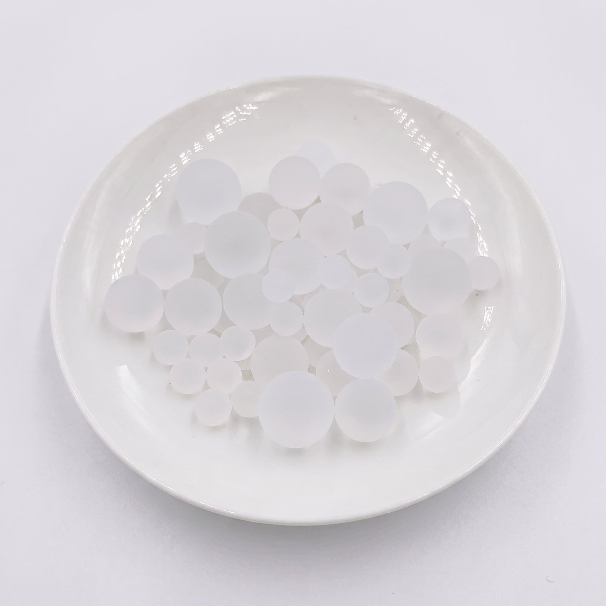DumplingSquishys white frosted jelly ball fidget toy