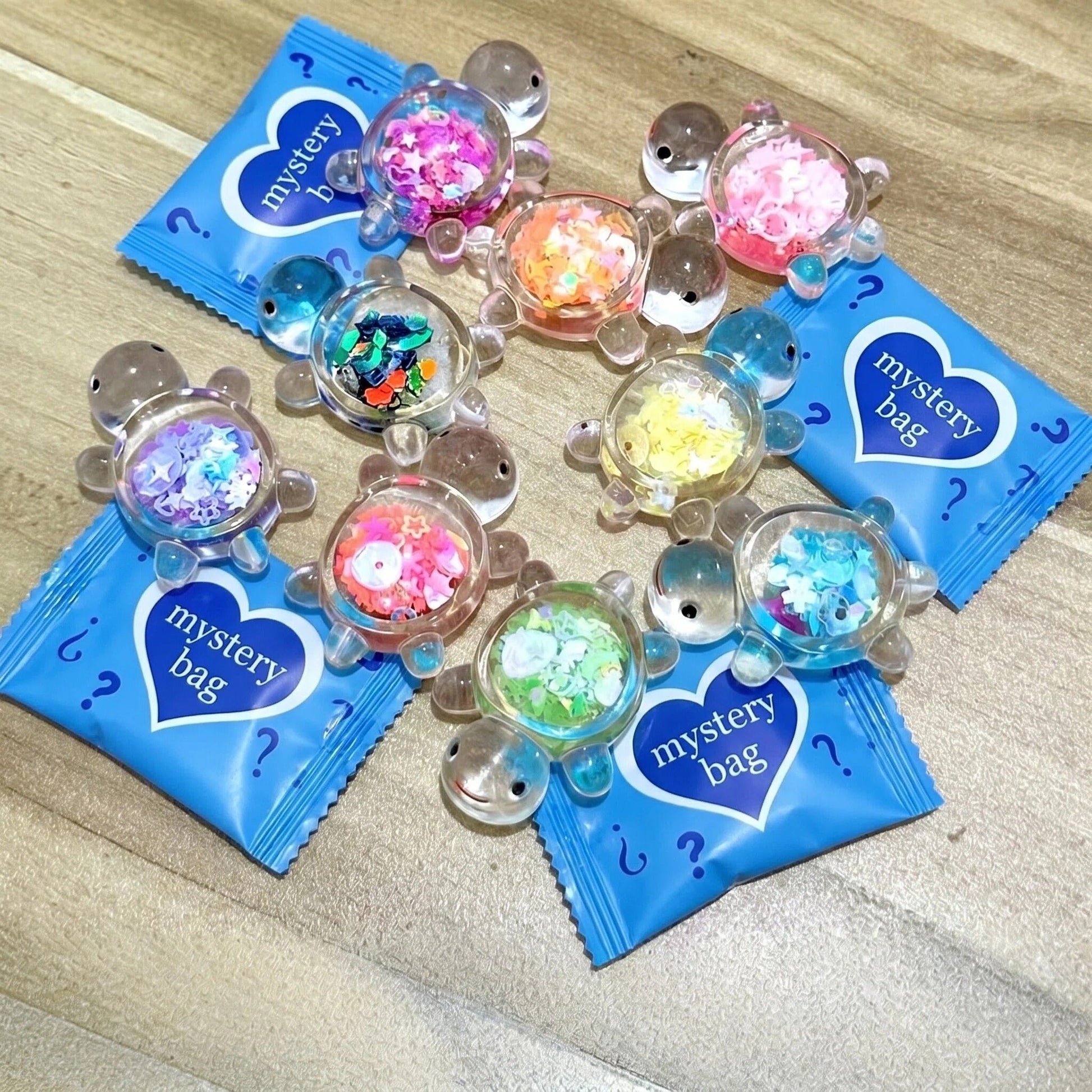 Luminous Glitter Turtle Mystery Bags - Glow in the Dark Miniature Sea Turtle Figurines | Kawaii Desk Decor & Sensory Su…