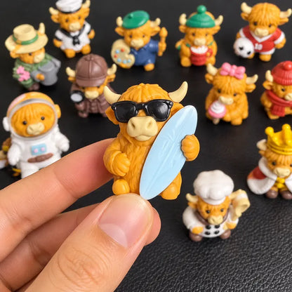 Highland Cow Advent Calendar 24-Day Christmas Countdown Box | Collectible Mini Figurines Gift for Cow Lovers & Kids